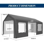 Carport canopy dimensions showing length, width, and height specifications